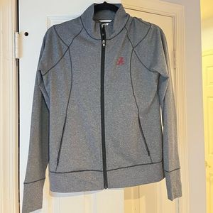 Alabama cutter and buck grey pinstripe zip up jacket embroider logo size small